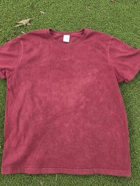 32BarBlue- Washed Burgundy Crewneck Tee Mens L